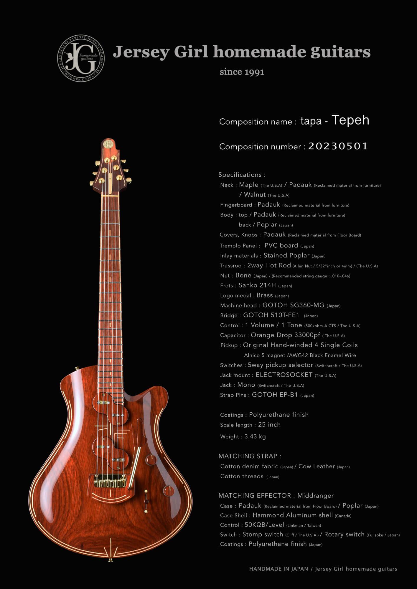 Jersey Girl Homemade Guitars Tapa - Tepeh | Axe And You Shall
