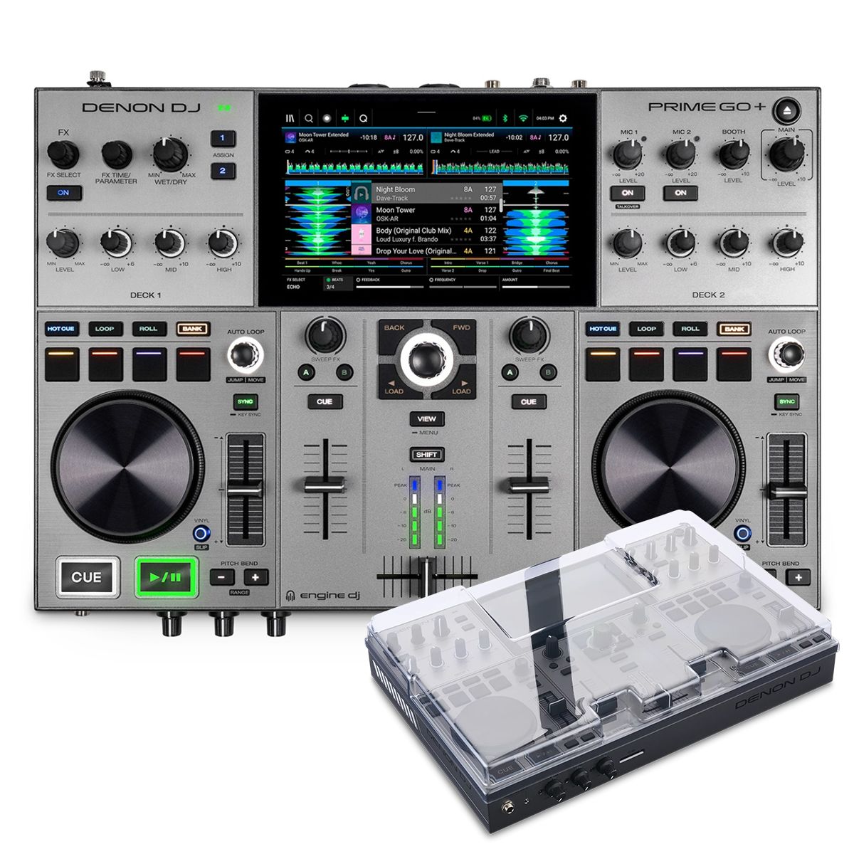 Denon DJ PRIME GO+ & Decksaver | Bundle | Bop DJ