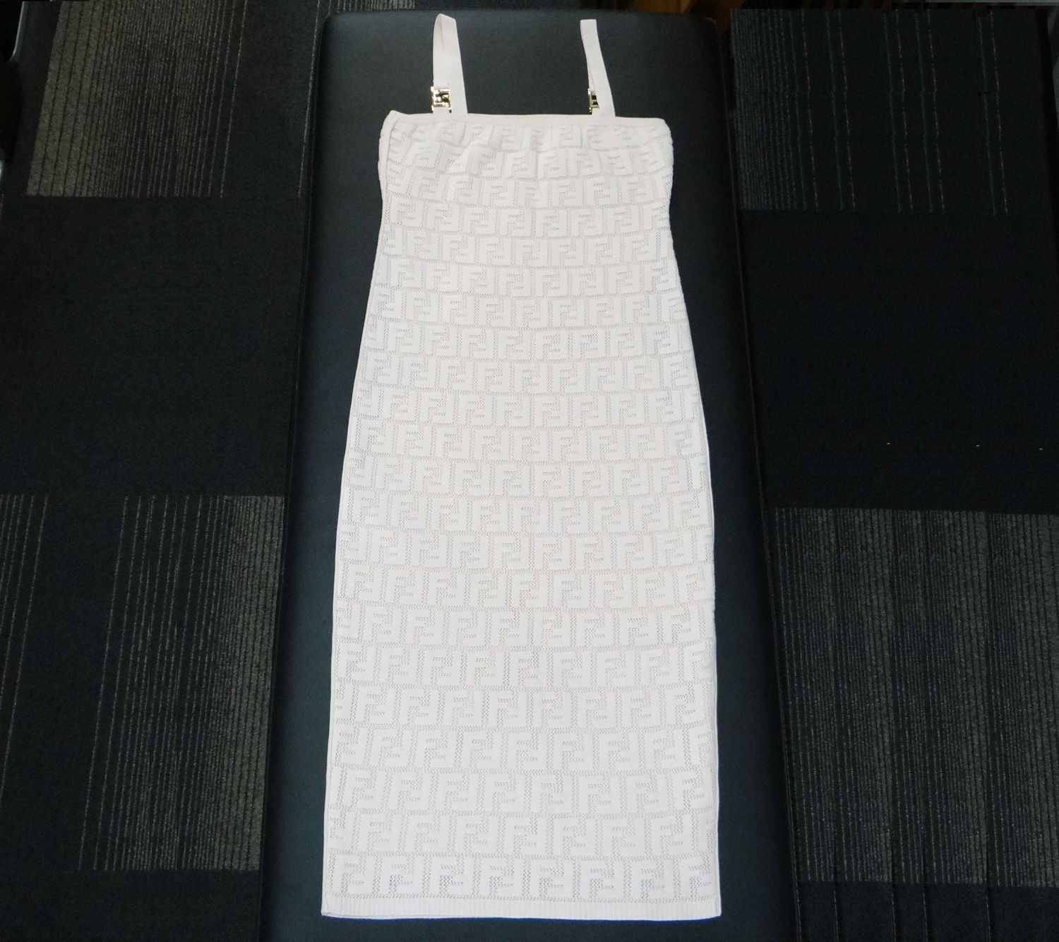 FENDI フェンディ FZDA17 ズッカ柄 FF ニット ワンピース ピンク #38