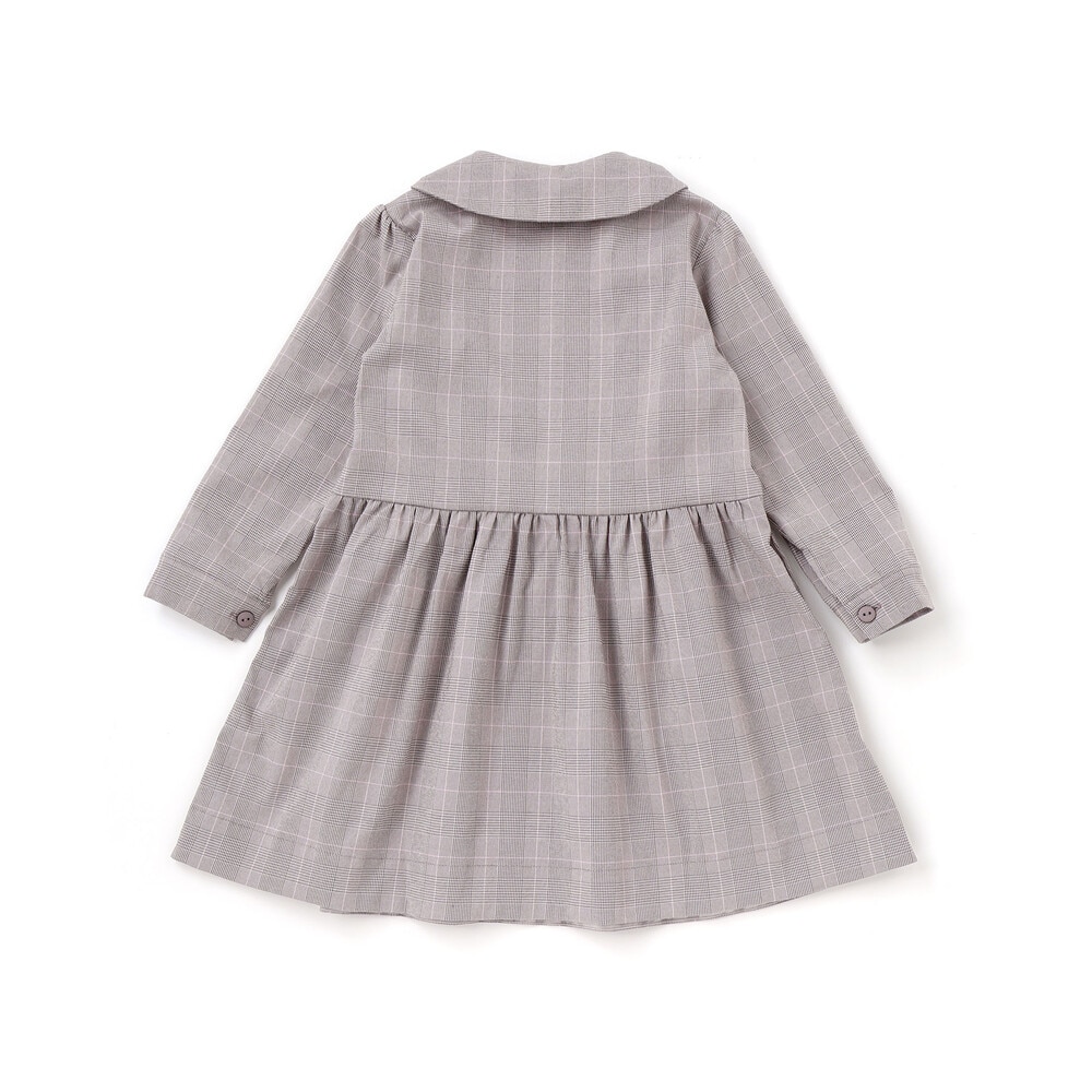 グレンチェック襟リボンワンピース(95~150cm)(95cm グレー系