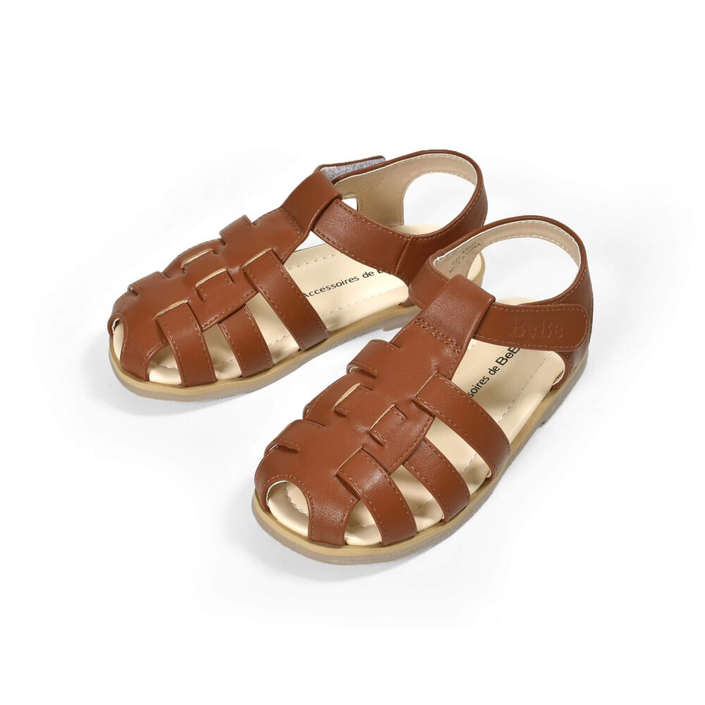 ロゴ型押しストラップカメサンダル(13~19cm)(13cm キャメル): シューズ