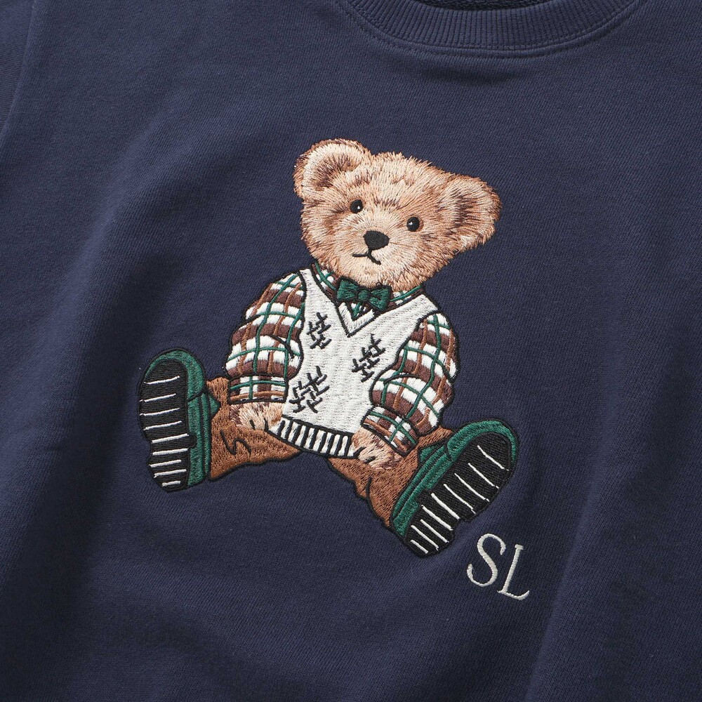アニマルいろいろクマさん刺しゅうトレーナー(80~130cm)(80cm ネイビー