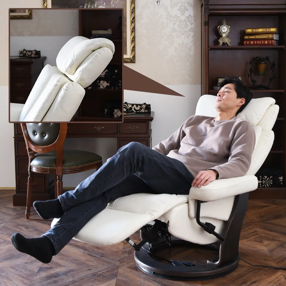 ホワイトチャペル パーソナルチェア 電動 本革ホワイト | ロココ調家具