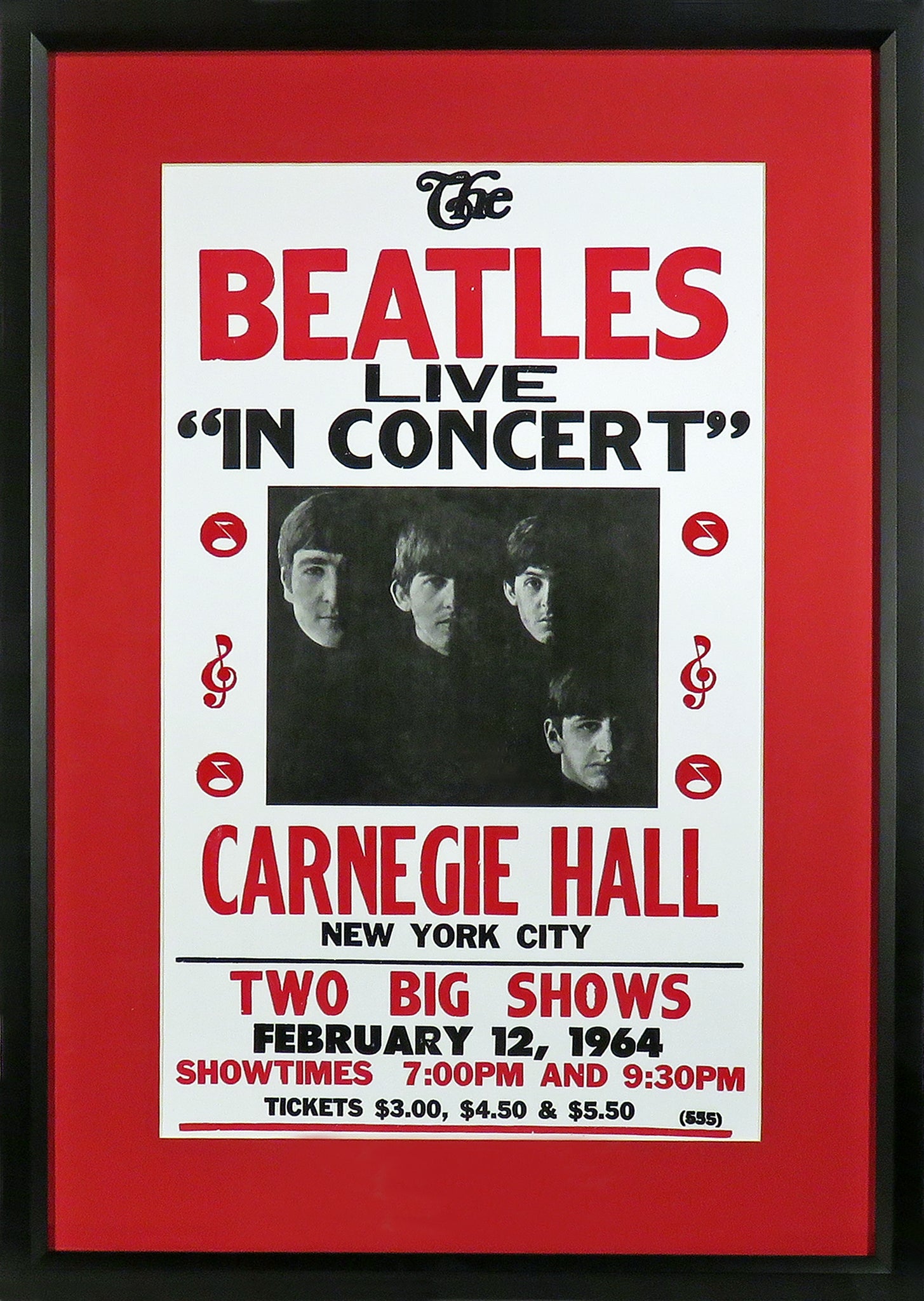 The Beatles @ Carnegie Hall Framed Concert Poster (Engraved Series