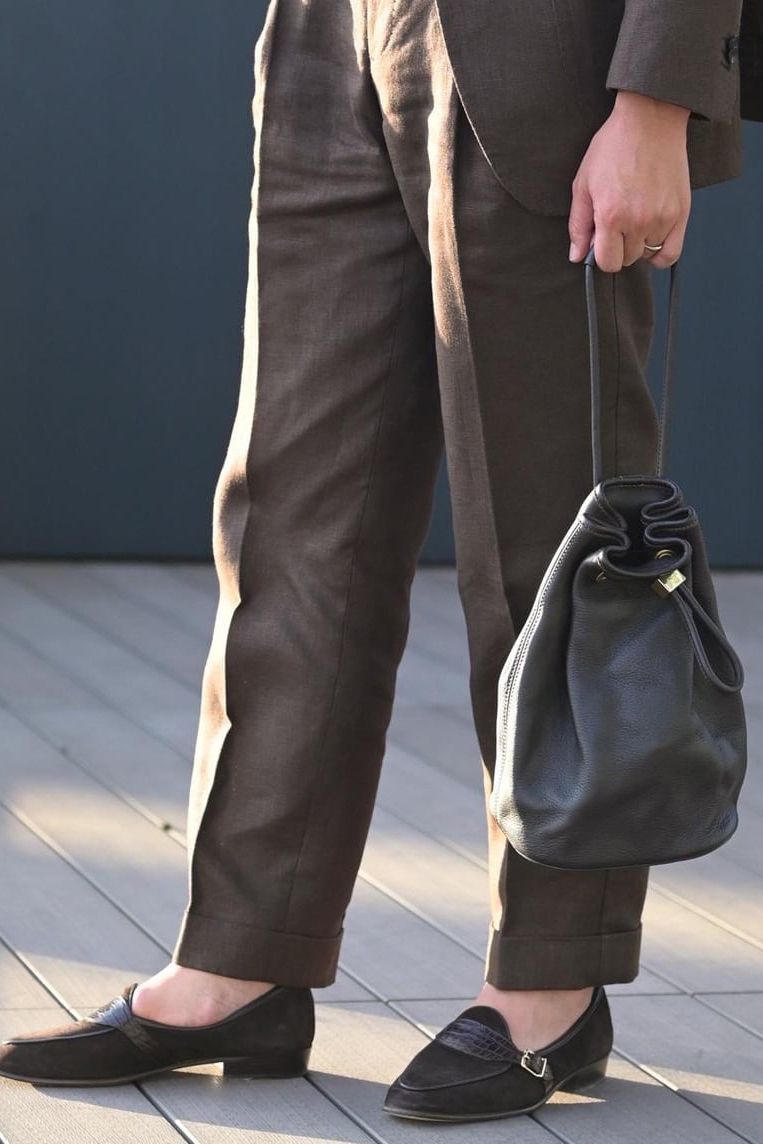 S.MANO - DRAWSTRING BAG SMALL イタリアンキップレザー × 真鍮 巾着