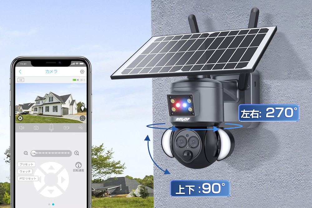 ソーラーバッテリーセキュリティカメラ ST-558-6M-12X | ベロフ