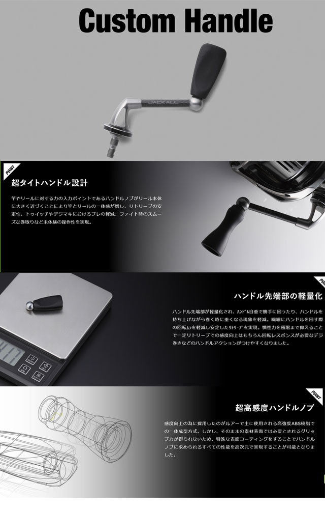 ジャッカル ティモン カスタムハンドル 35mm 40mm 45mm ラウンドノブ