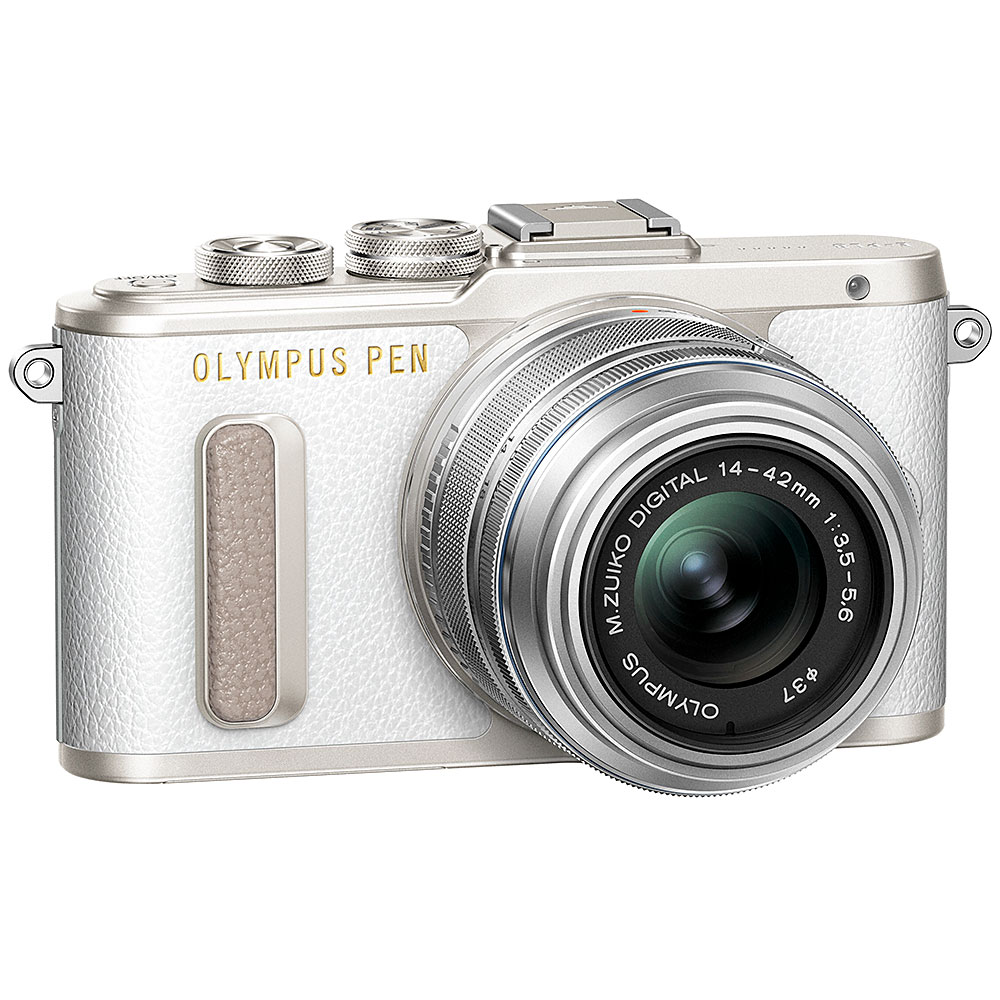 Olympus PEN E-PL8 Mirrorless Camera with 14-42mm II R Lens - White