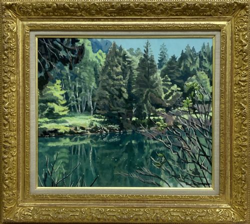 石川滋彦「山湖水辺 志賀高原」の買取実績｜茨城県龍ヶ崎市 油絵・油彩画