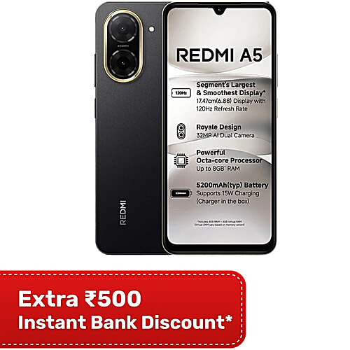 Buy Redmi A5 (4GB RAM, 128GB, Just Black) Online at Best Price of