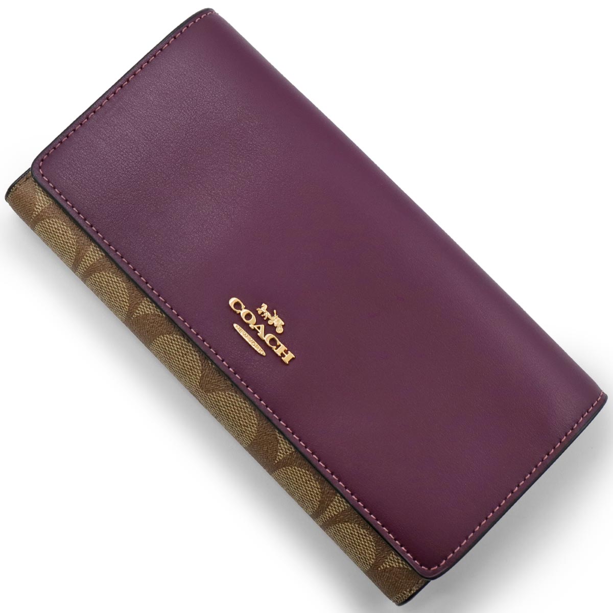 コーチ 長財布 財布 レディース シグネチャー スリム 三つ折り