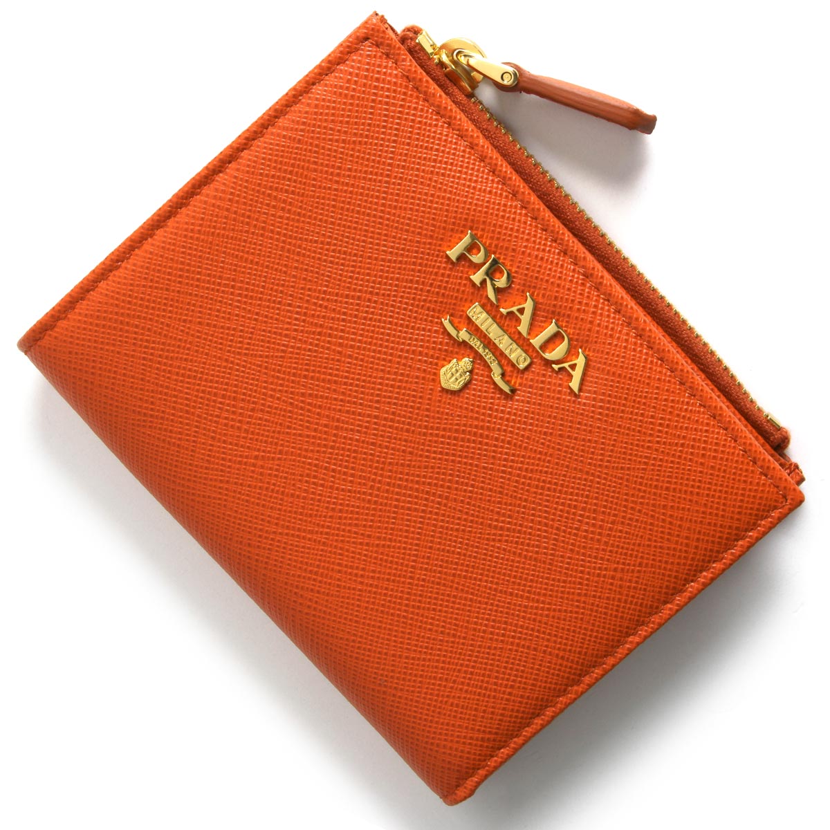 プラダ 二つ折り財布 財布 レディース サフィアーノ メタル アランチョ
