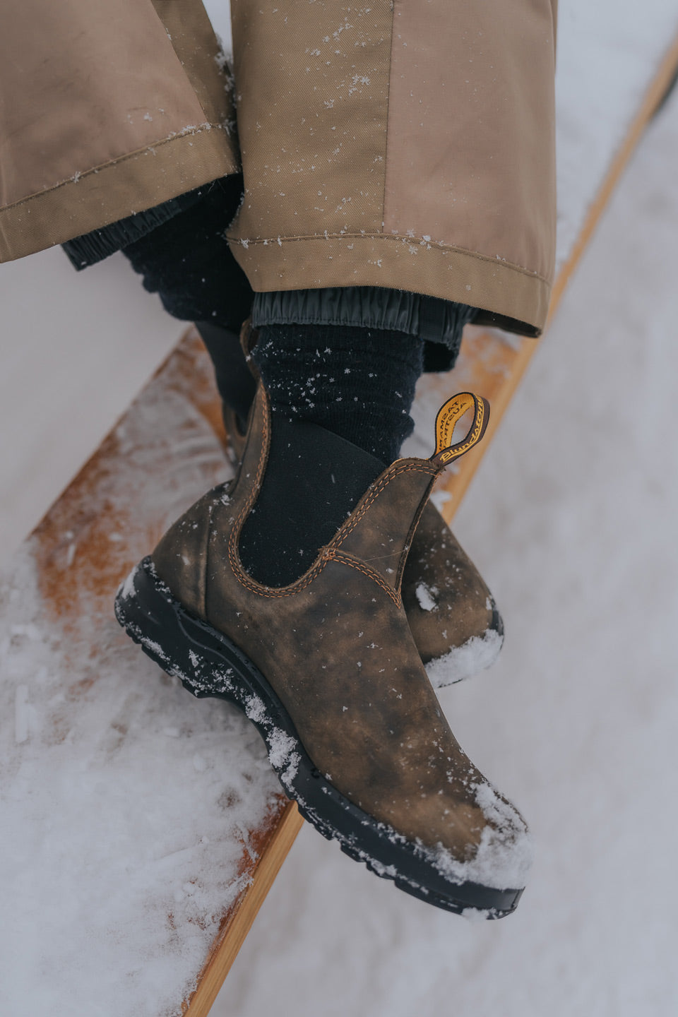 Rustic Brown Premium Leather Chelsea Boots, Women's All-Terrain