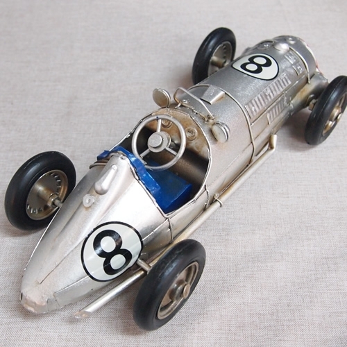 ブリキの車 レーシングカー／シルバー(Mサイズ) , ブリキのおもちゃTOP