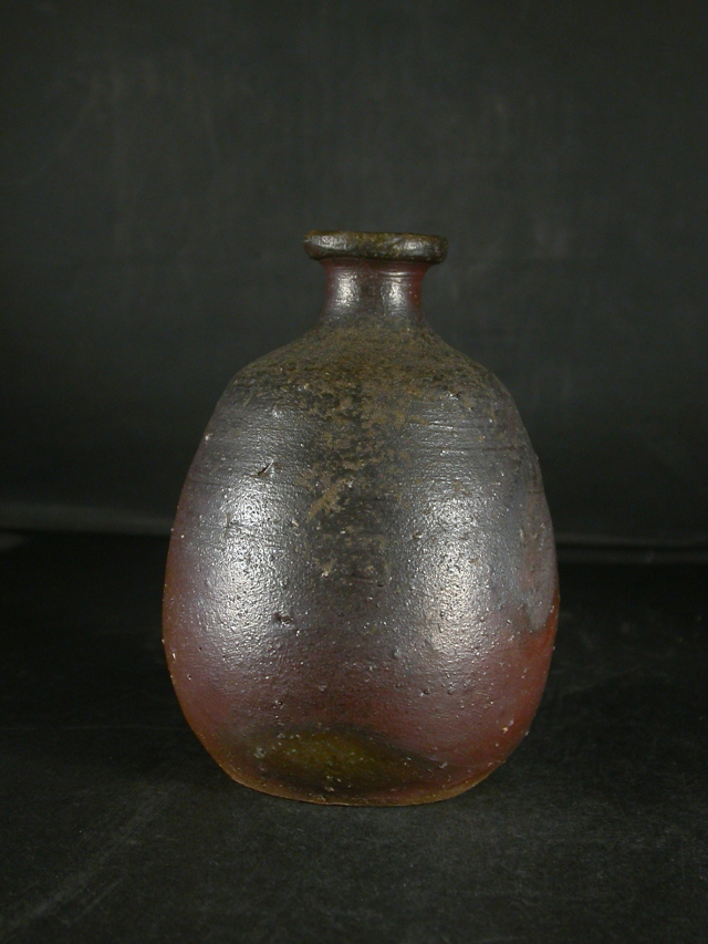 備前焼 穴窯 備前焼物故作家 乗松 建行 共箱付き桟切・黄ゴマ徳利2