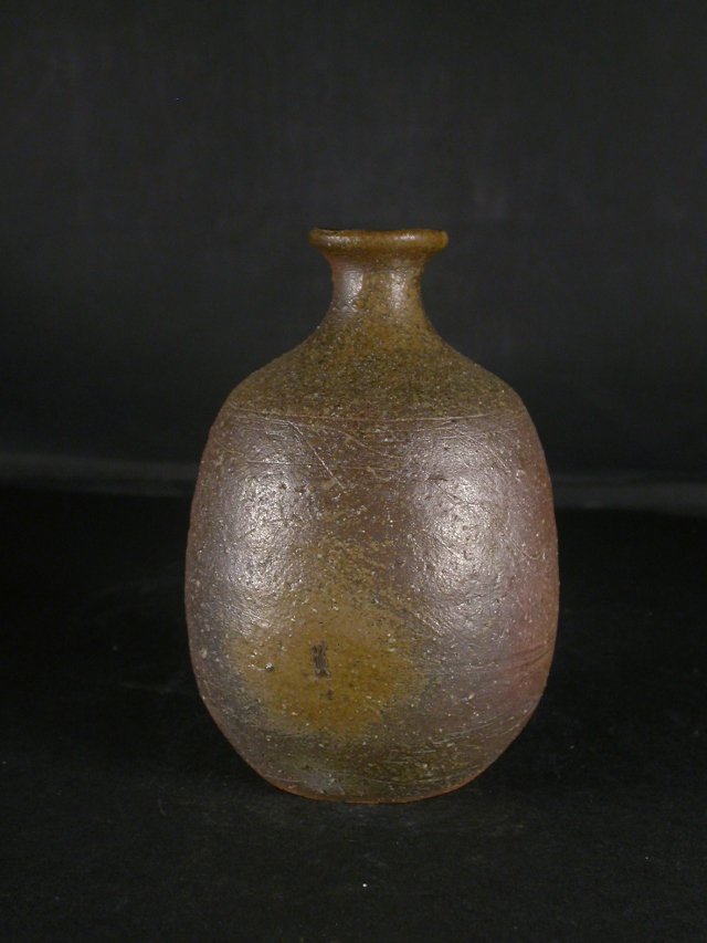 備前焼 登窯 備前焼人間国宝 伊勢崎 淳 共箱付黄ゴマ徳利7 備前焼卸