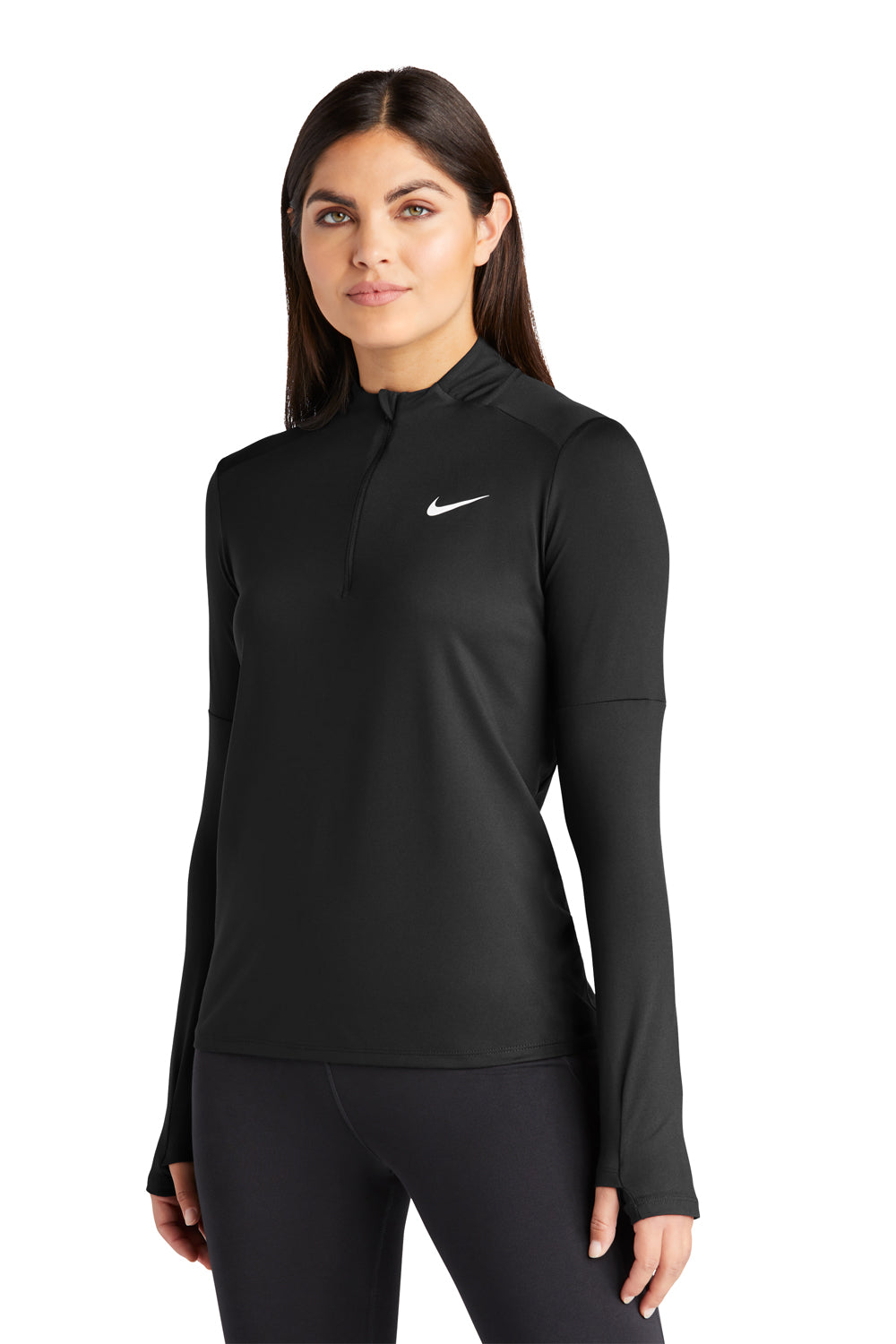 Nike NKDH4951 Womens Black Element Dri-Fit Moisture Wicking 1/4
