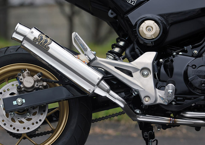 SP忠男のグロム用人気マフラ「ピュアスポーツメガホン」を交換実走