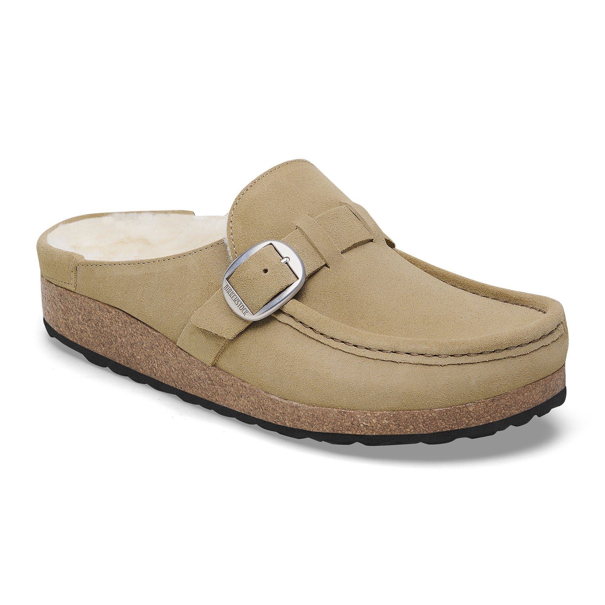 Buckley Shearling Suede Leather in Color Taupe | BIRKENSTOCK US