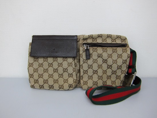 グッチ シェリーライン GGキャンバス ウエストポーチ 28566 高価買取