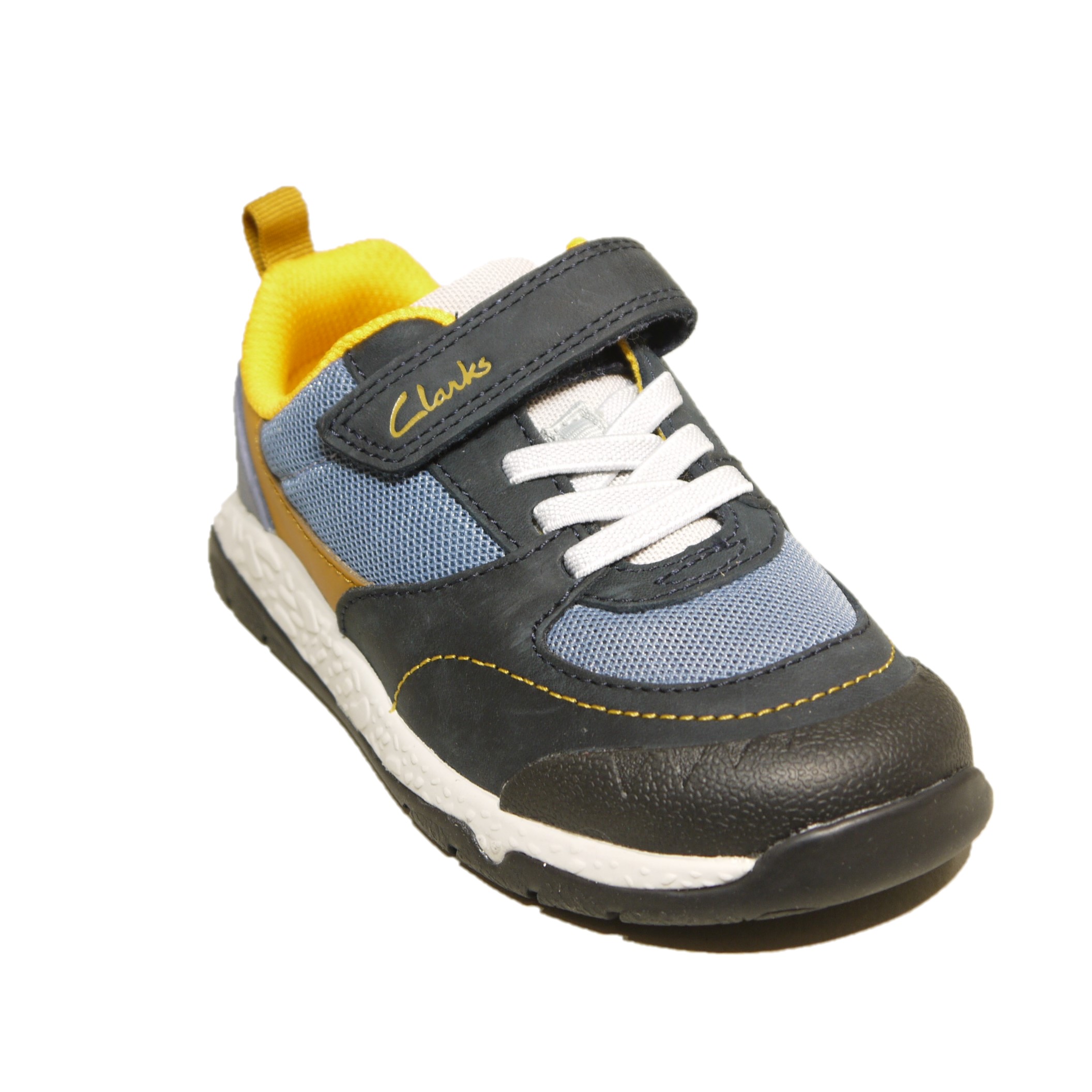 Clarks Steggy Stride K Navy Combi - Brassington Bros