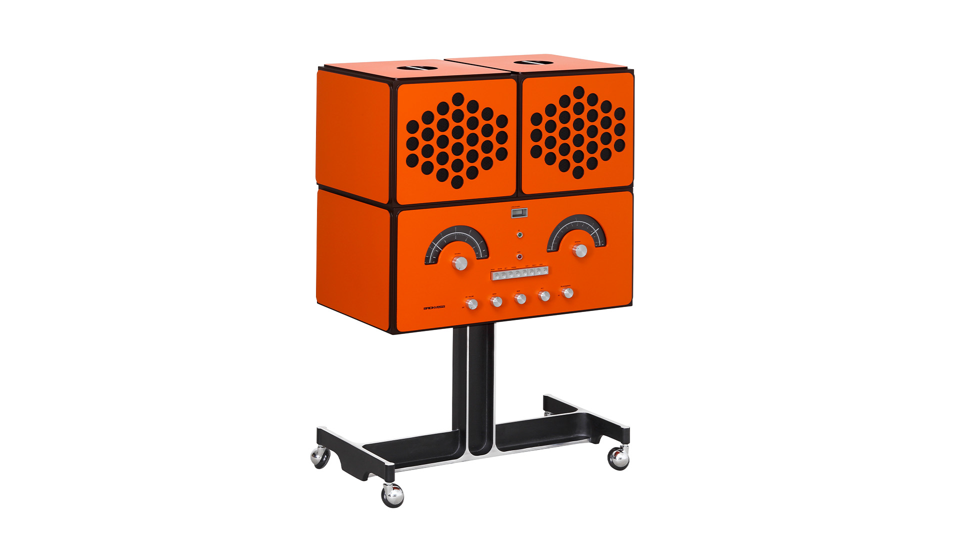 Radiofonografo rr226 fo-st Orange Brionvega with adjustable speakers