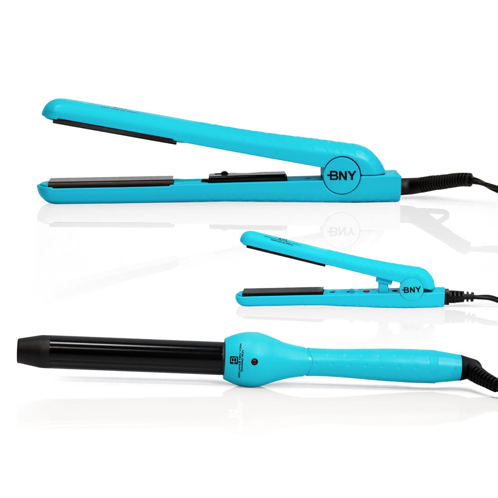 Flat Iron, Curling Iron, and Travel Flat Iron Set| 3 Tools Trio Set