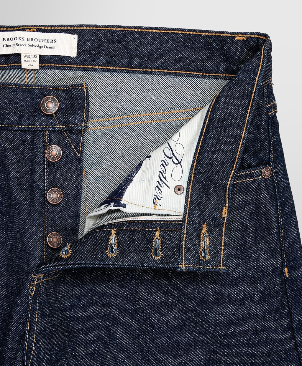 コットン インディゴ チェリーストリート セルビッジデニムパンツ Made