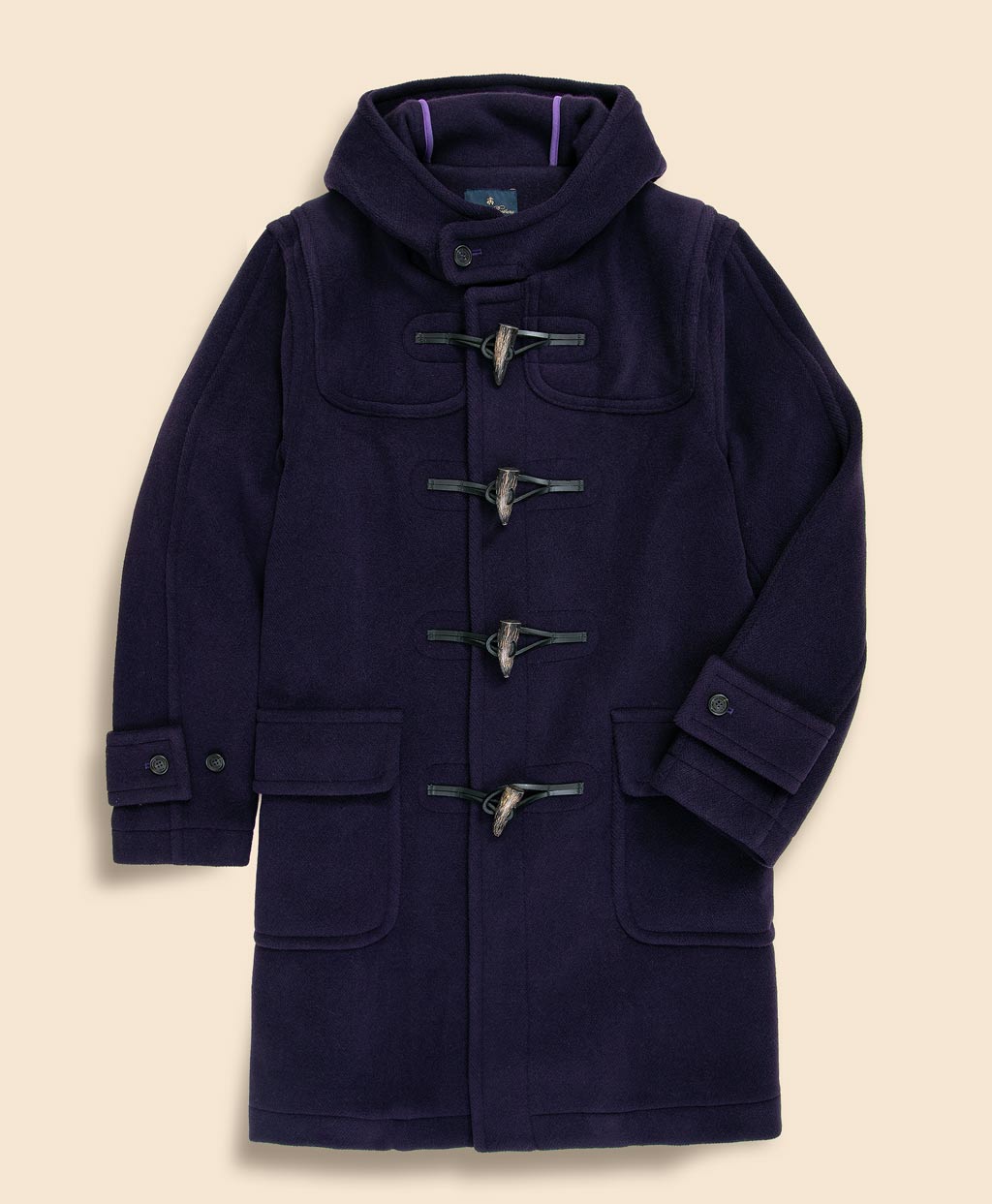 ウール カットパイルヘリンボーン ダッフルコート Made in UK | Brooks