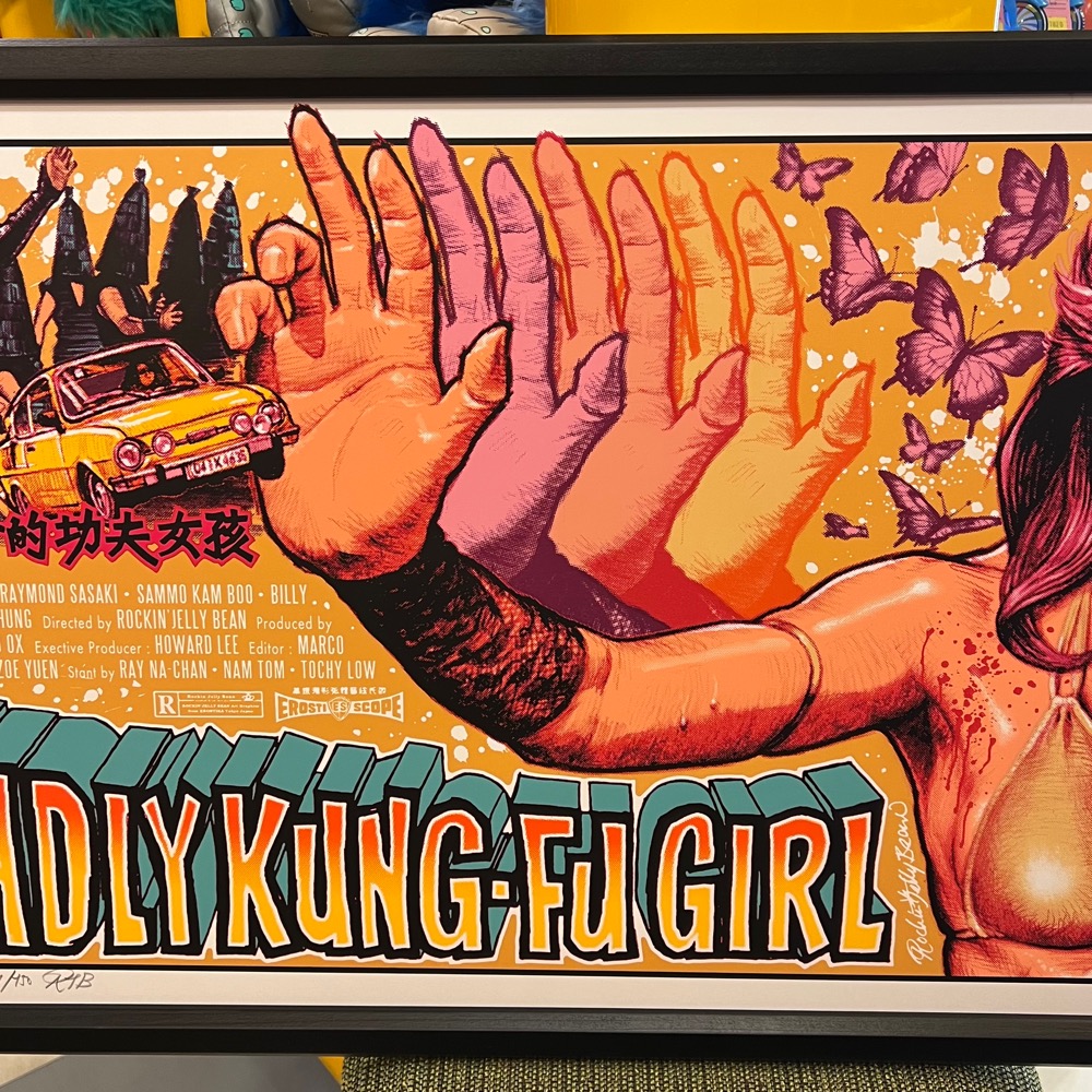 DEADLY KUNG-FU GIRL Silk Screen Print Poster & Frame シルク