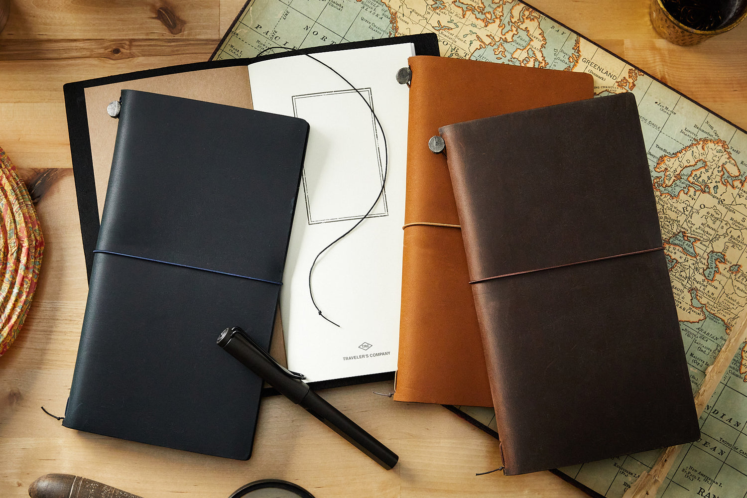 Traveler's Notebook - Black (Regular) - The Goulet Pen Company