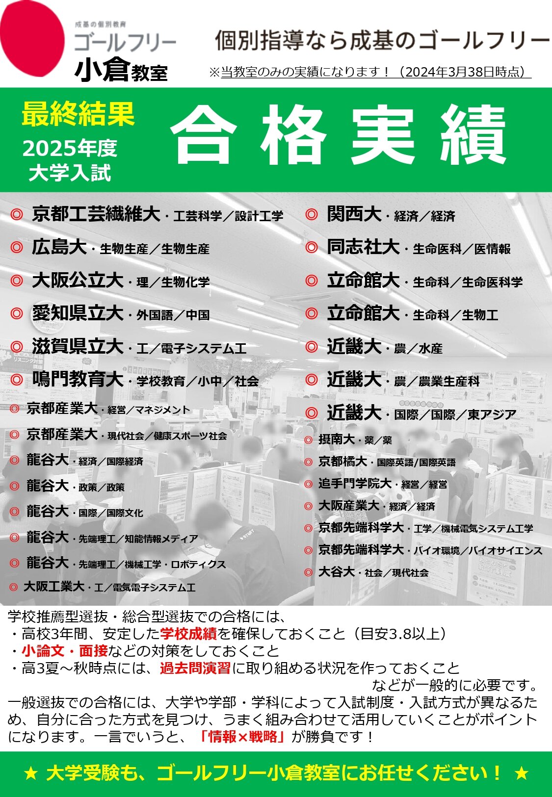 必見！】2025年度入試・合格実績（最終報告） ～宇治小倉の個別指導塾