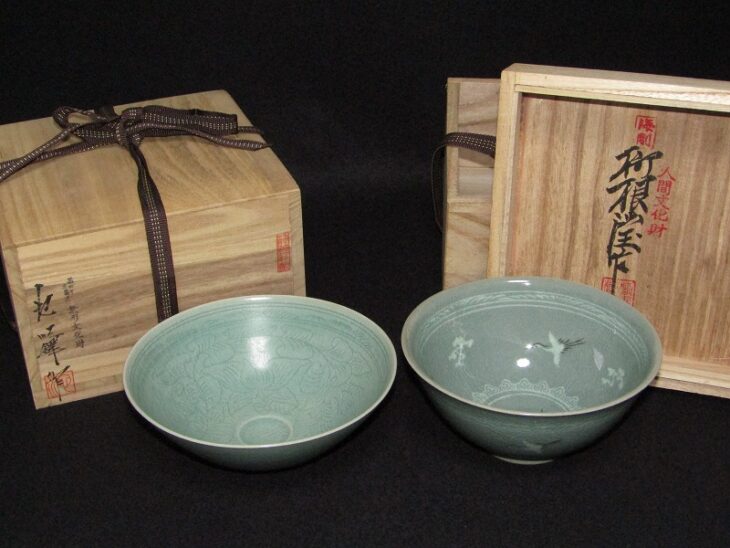 韓国朝鮮美術 青磁 茶碗 茶道具 池順鐸 柳海剛(柳根瀅) ｜骨董品買取