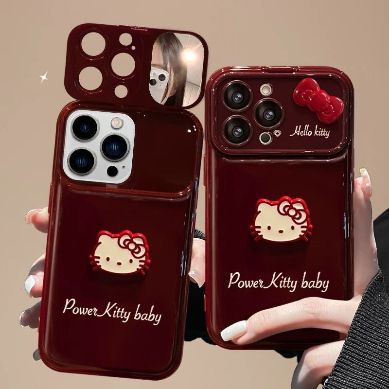 Hello Kitty Power Kitty Baby Crimson Love Phone Case with Mirror