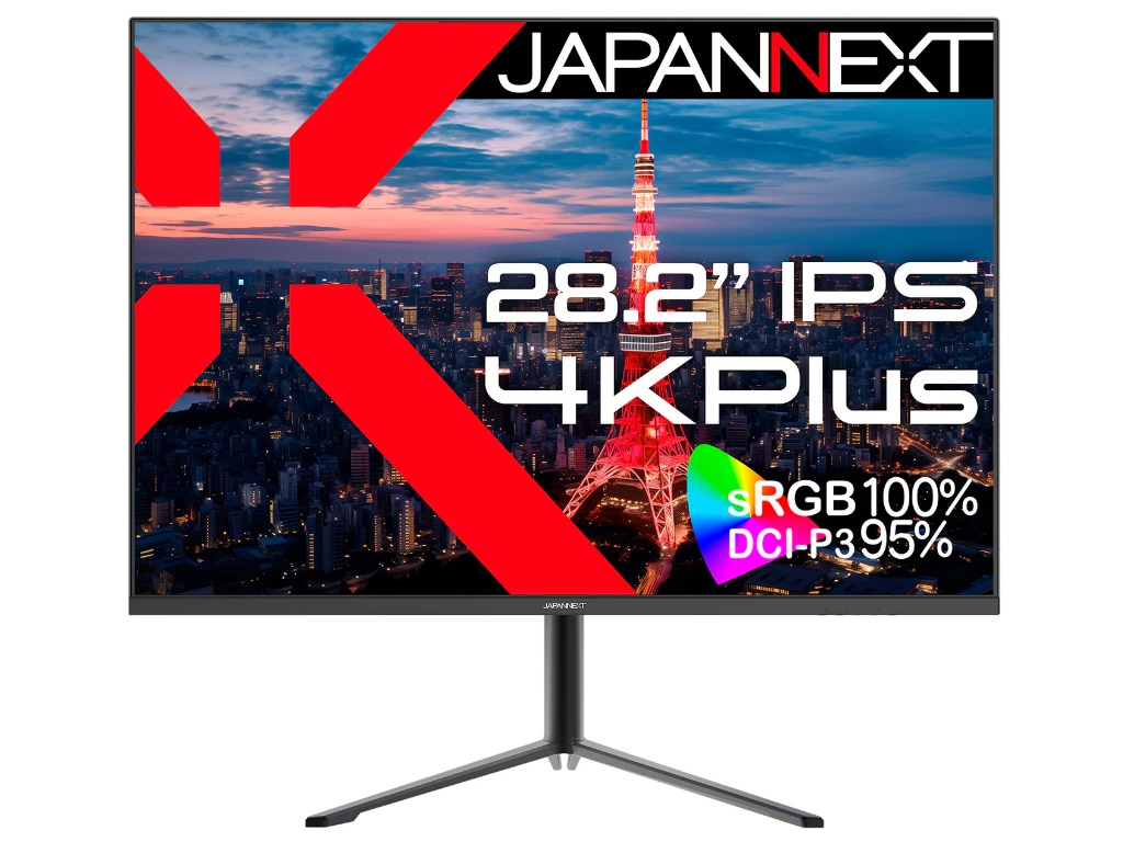 4Kより縦長な3,840×2,560ドットの28.2型液晶ディスプレイがJAPANNEXT