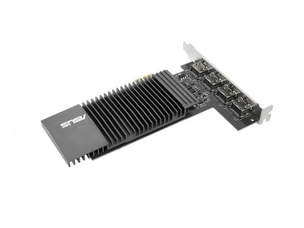 4画面同時出力対応のファンレスVGA、ASUS「GT710-4H-SL-2GD5