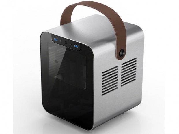 持ち運びに便利なレザーハンドル付きMini-ITXケース、Jonsplus「BO 100