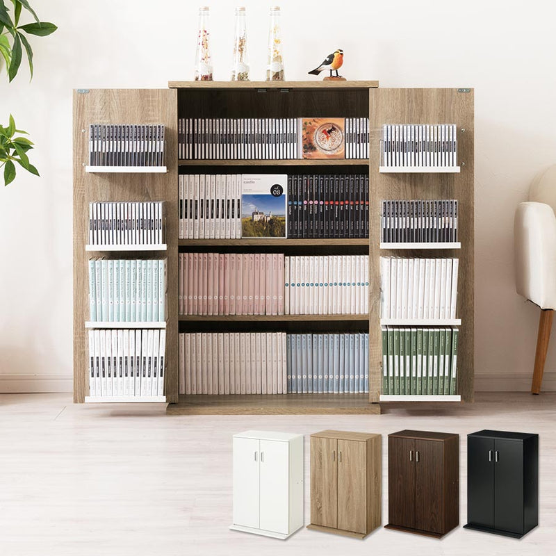 マルチ収納ラック 本棚 ラック 扉付き収納 おしゃれ ぼん家具