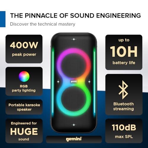 Gemini Sound UltraRave Duo | Elite 400W Bluetooth Party Speaker