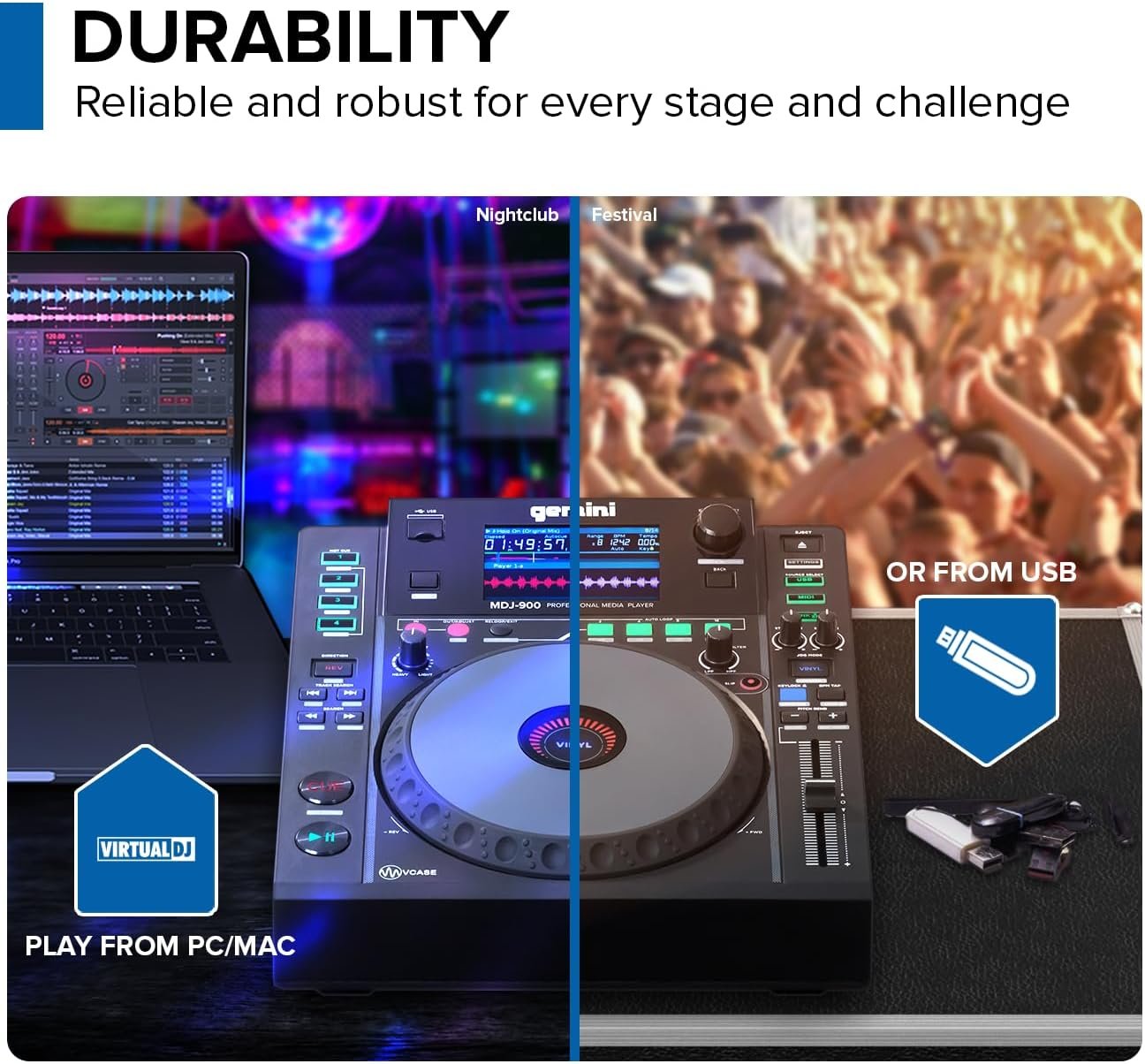 Gemini MDJ-900 Professional USB Media Player – DJ Performance Gear