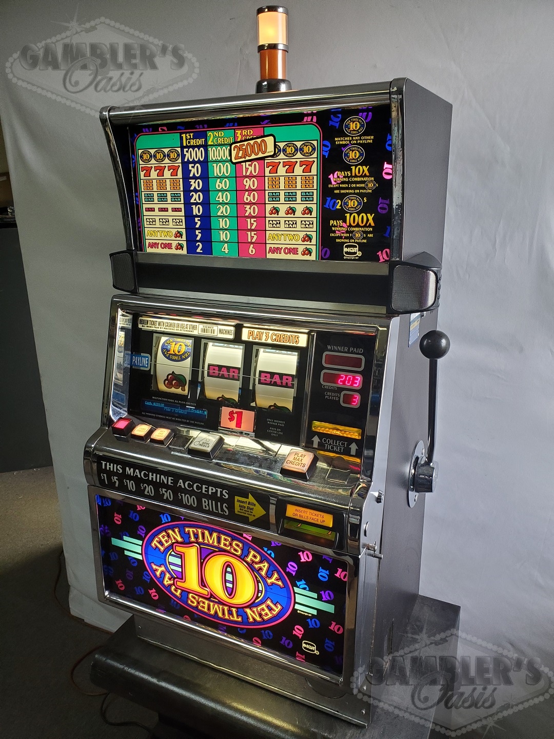 IGT TEN TIMES PAY FLAT TOP S2000 SLOT MACHINE For Sale • Gambler's