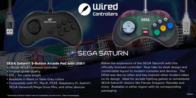 セガ公認「SEGA Saturn 2.4GHz Wireless Pro Controller」海外にて12月