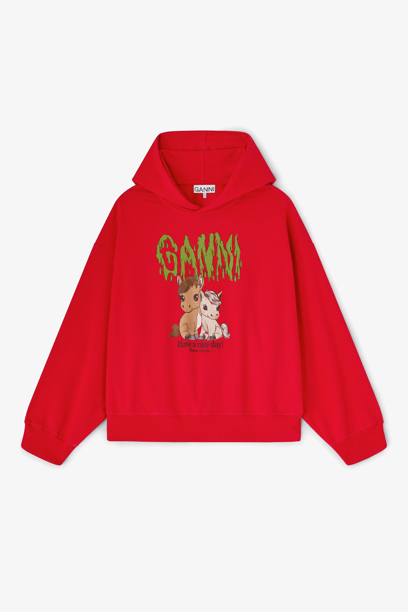 Barbados Cherry Red Graphic Cropped Hoodie | GANNI