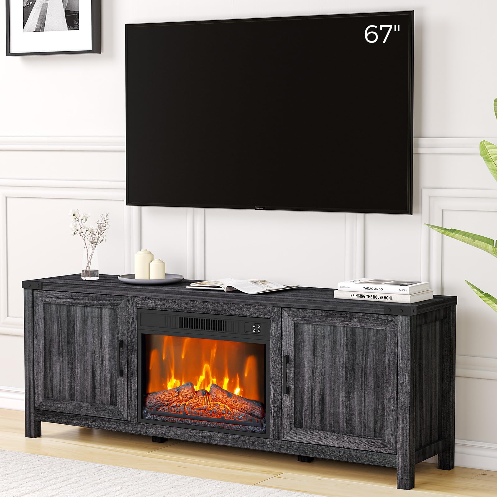 GARVEE Electric Fireplace TV Stand - Stylish & Functional