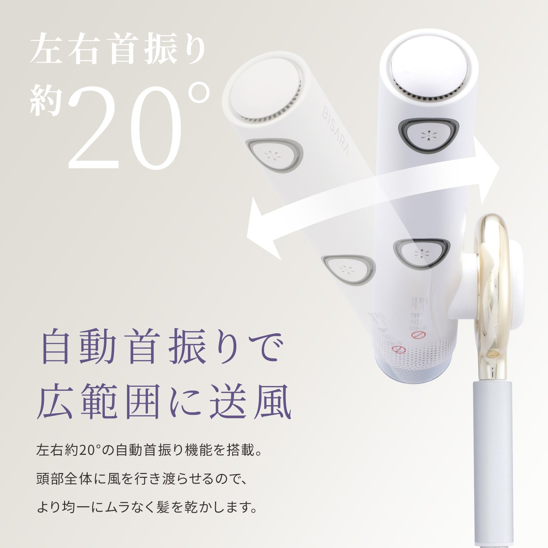BISARA PRO ハンズフリードライヤー 首振り機能付き DC