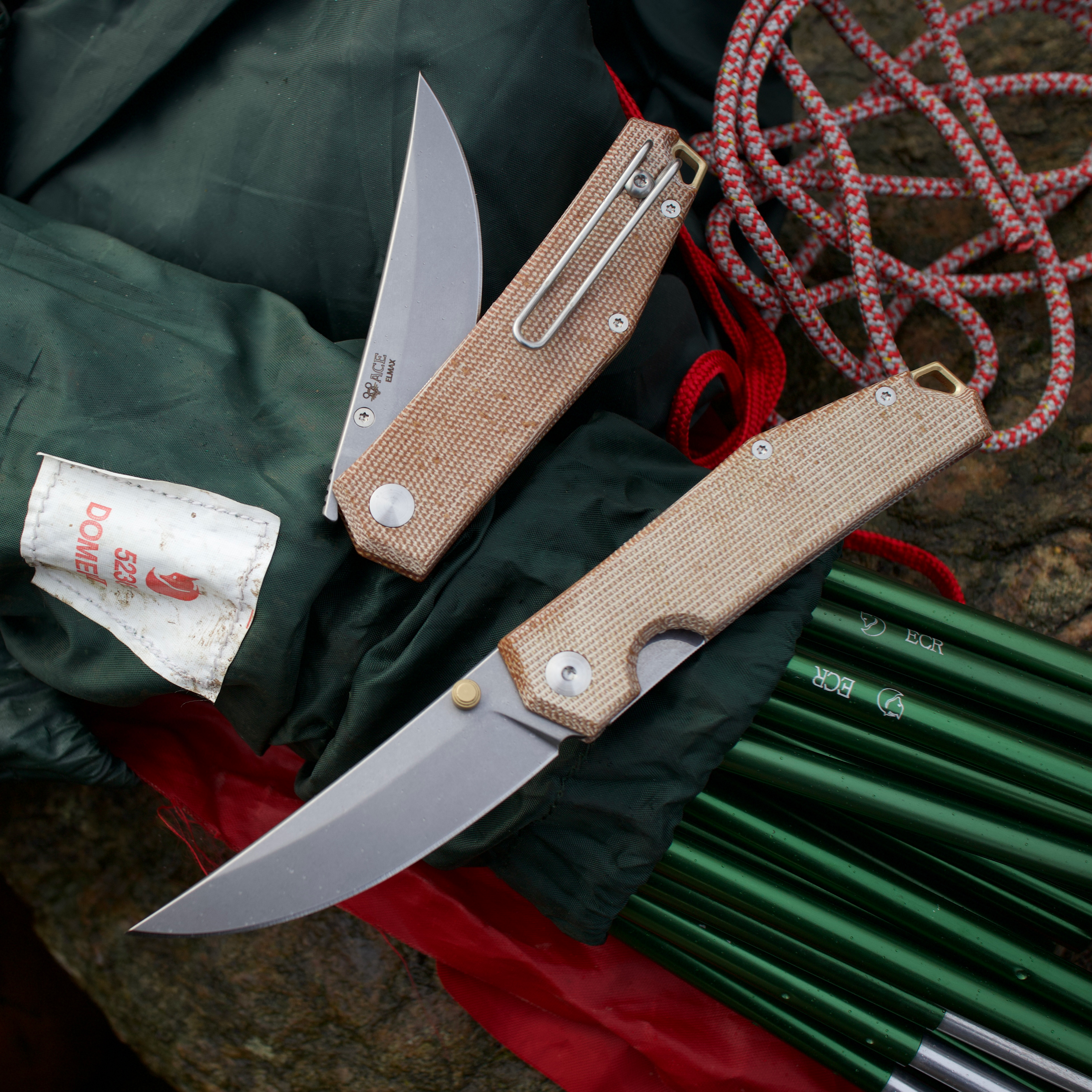 ACE Clyde - Natural Canvas and Brass | EDC Knife | GiantMouse – GMK