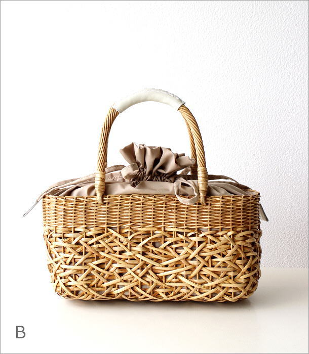 かごバッグ レディース カゴバッグ おしゃれ ナチュラル 横長 本革