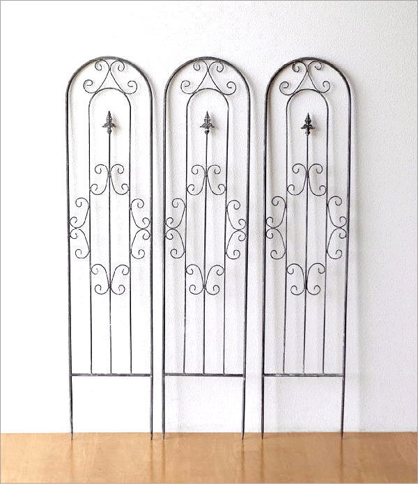 ガーデンフェンス トレリス おしゃれ 仕切り アイアン 3枚セット