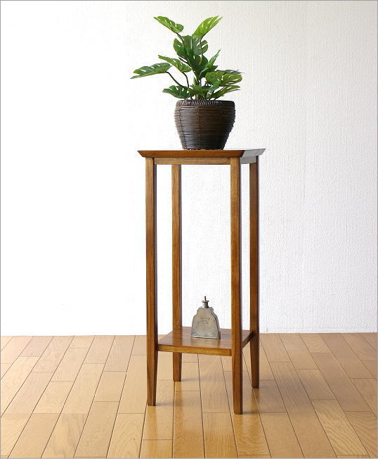 花台 木製 玄関 リビング インテリア 天然木 無垢材 チーク花台70