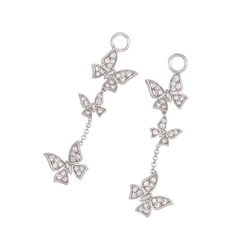 GSTV パラジウムシルバー950/SV 天然ホワイトジルコン Mia チャーム ZI